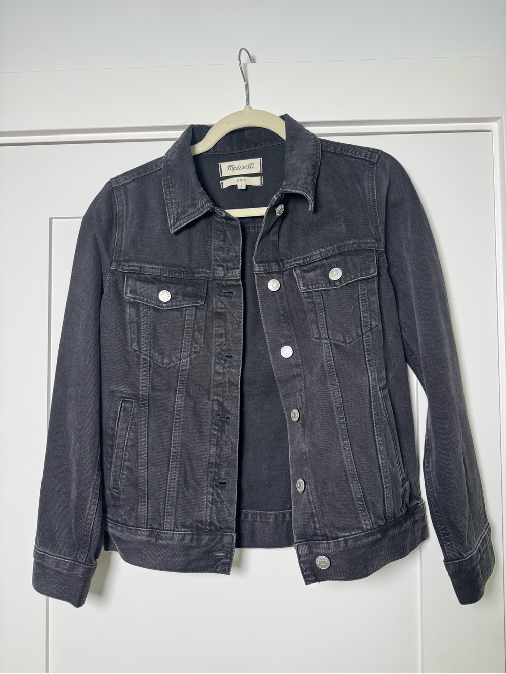 Madewell Washed Black Denim Trucker Jacket